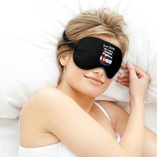 Сезони Честитки Колорадо Државно Знаме Маска За Спиење Ноќно Покривање Око За Жени Мажи Блокирајте Светлина За Патување Со Авион Ремен За Прилагодување