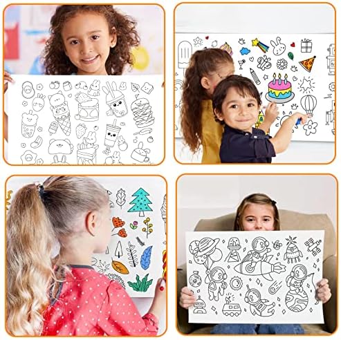 Ролна хартија за цртање на деца за деца, ролна за цртање деца, ролна за цртање, лепливо боење на хартија, цртање и уметност, подарок за деца