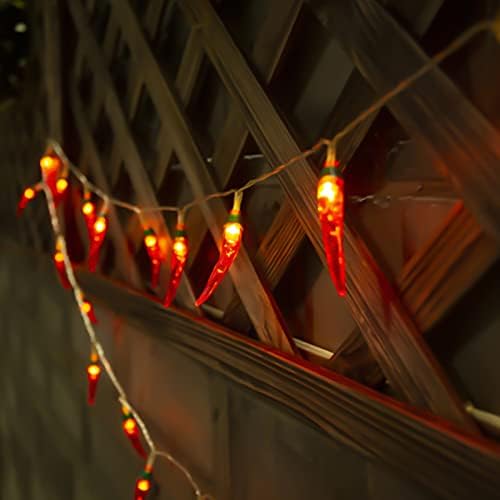 Rikxz девојки спална соба самовила светла црвена пиперка мала фенер LED светилки со простории за декорирање светла DIY ламба празнични