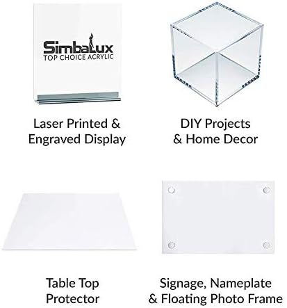 Акрилен лист Zerobegin, чисти листови со плексиглас, со заштитна хартија, за проекти за прикажување на DIY, занаетчиска, пластична табла, ширина 300мм