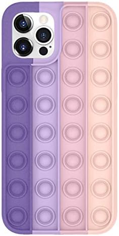 Телефонски случај на играчки Amayi Pop Fidget, Push Pop Bubble Case за iPhone7,8,7p, 8p, x, xs, xs max, xr, 11,11pro, 12,12pro, 12pro max, розова