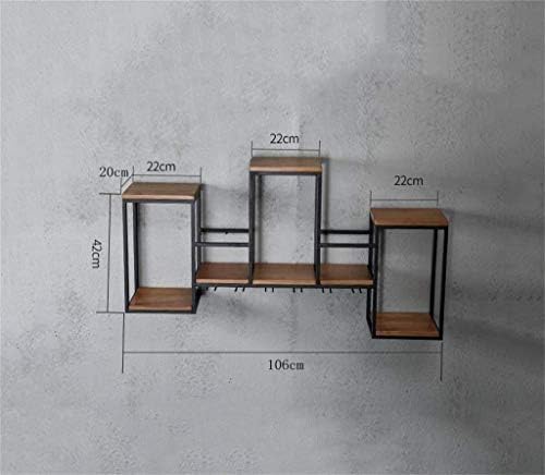 Стилска едноставност, wallидна полиција за партиција, железо дрвена wallидна полица за дневна соба спална соба што се користи за складирање