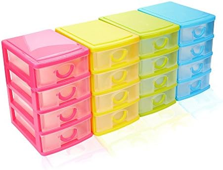Мини фиока за десктоп, повеќеслојна пластична фиока за складирање на фиоки за козметичко складирање таблети за складирање на садови