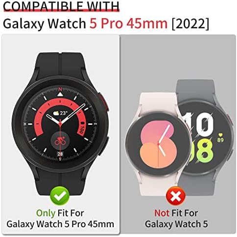 [2-пакет] Richone компатибилен со Samsung Galaxy Watch 5 Pro 45mm Ecter Protector Case, целосна заштита на капакот на меки додатоци