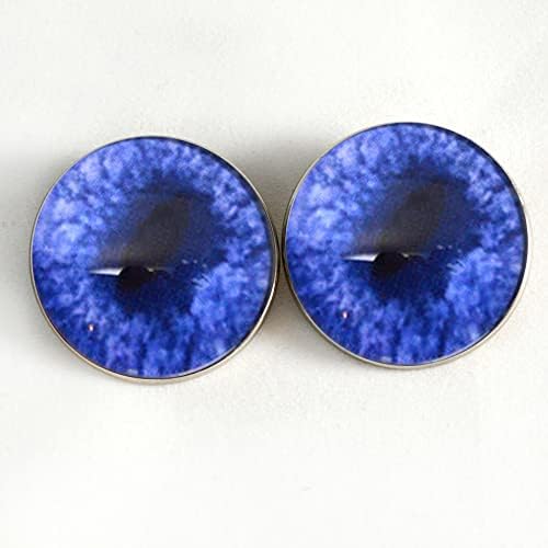 Сина лисица стакло око кабохони шијат на копчињата за стаклени очи со јамка за капчиња полнети животни меки скулптури или накит што