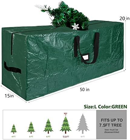 Чанта За Складирање Новогодишна Елка, Висока До 7,5 стапки, Вештачки Расклопени Дрвја, Издржливи Со Рачки И Двоен Патент, Водоотпорен