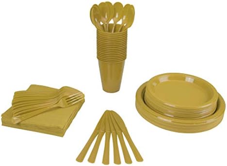 350 ПАРЧИЊА Комбиниран Пакет Садови ЗА Еднократна Употреба ВКЛУЧУВА: 50 9 Зелени Пластични чинии за вечера | 50 7 пластични чинии за предјадење