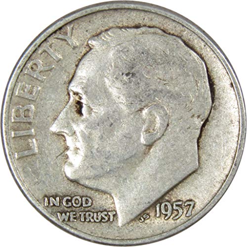 1957 Рузвелт Диме Аг за добро 90% сребро 10ц со колекционерска монета во САД