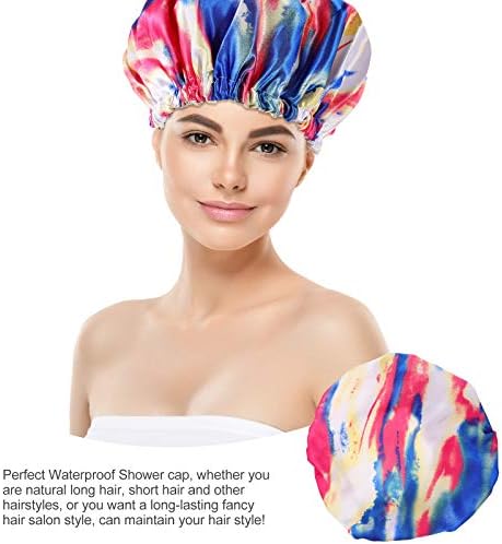 Doitool за спиење капаче за коса 3 парчиња печатени шема за туширање капачиња за водоотпорни капи за капење прилагодливи капачиња за коса
