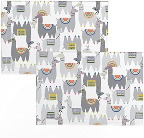 Постелнина Памук Платно Плакети-Лама Партија Животни Алпака Шарени Празнични Лами Сива Расадник Печатење Крпа Подлоги Со Лажица