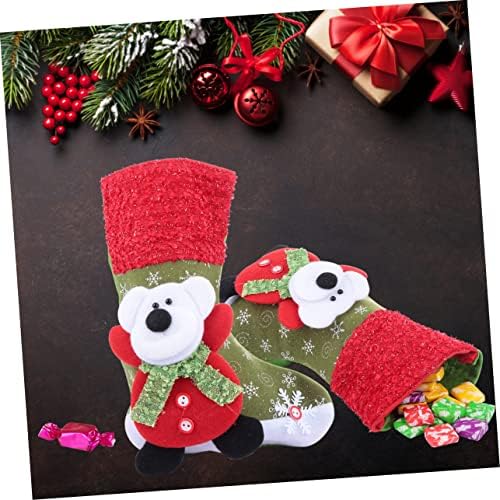 Зеродеко Кенди торба за приврзоци нејасни чорапи природно декорирање порибување пополнувања за одмор, божиќни чорапи Декорација Божиќна