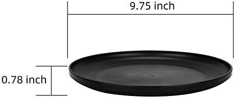 9,75-инчни црни пластични плочи за вечера, сет од 8, микробранови/машина за миење садови, БПА бесплатно