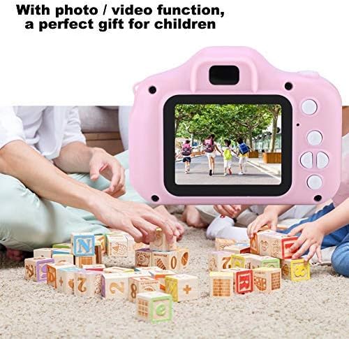 Mini Kids Camera Pink Camera Camera Camera For Girls 2.0in IPS Color Protable Детска дигитална камера со фотографија, видео функција, HD 1080p Детска камера со врат за нова година за нова година