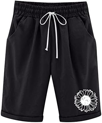 QTOCIO тренингот Шорцеви женски атлетски трчање џогирање кратки панталони памучни постелнини шорцеви фустани случајни печатени шорцеви на плажа