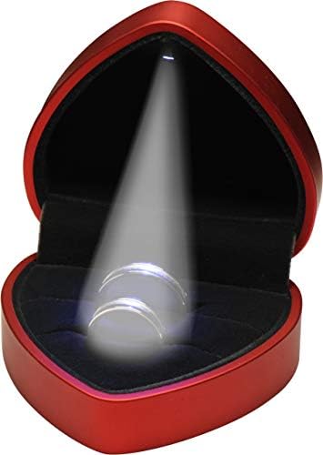 LED црна ѓердан кутија Луксузен октагонален дизајн LED приврзок накит кутија за подароци за роденден, ден на вineубените, Денот на