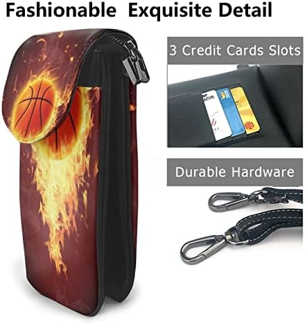 Кошарка Мала чанта за мобилни телефони со слотови за кредитни картички Допир на екранот за мобилна торба-нано печатење