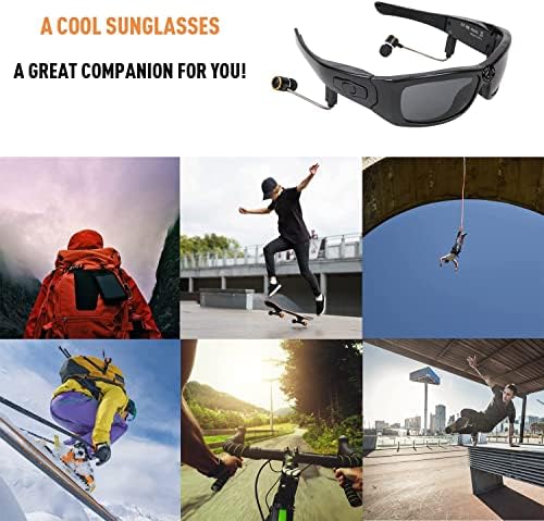 Wzquisite Bluetooth Очила За Сонце КАМЕРА HD 1080p Видео Очила Спортска Акциона Камера Со Ув Заштита Поларизирана Леќа Погодна За Возење