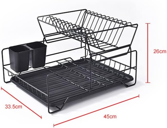 YGQZM двојни редови не'рѓосувачки челик за сушење решетката за сушење со табла за кујнски садови за садови со држач за прибор за прибор