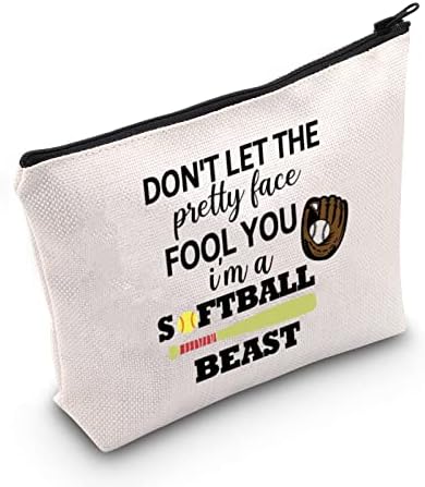 Цотмо Софтбол Подарок Софтбол Патент Торбичка За Шминка За Љубителите На Софтбол Тренер На Софтбол Подарок Софтбол Тим Торба Софтбол Девојки