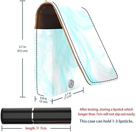 Орјукан шминка кармин кармин торба со огледало пренослив кармин чување торбичка усна сјај за складирање организатор, Сино Бел Мермер