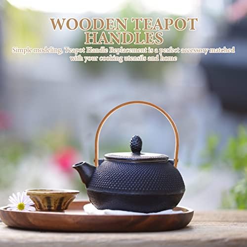 Хемотон стомна 2 поставува дрвени чајници за чајник гроздобер чајник зафат добин рачка ратан јапонски заоблен тиклет рачка зафат на