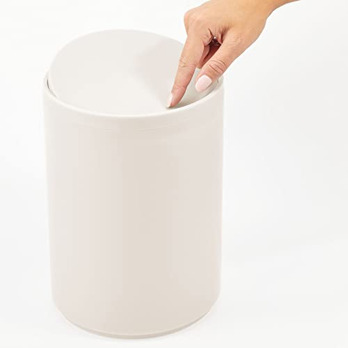 Mdesign Пластична мала тенок круг 1.7 галон за отпадоци со отстранлив капак за замав - отпадоци од отпадоци, корпа за корпи за контејнери