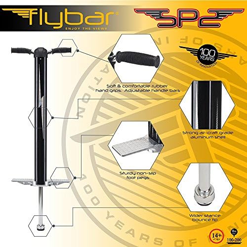 Flybar Super Pogo 2 - Пого стап за деца и возрасни 14 и до тешка должност за тегови 90-200 фунти
