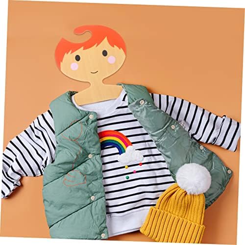 Cabilock 2 парчиња Прекрасни clo Hangers бебе за домашно крзно палто фустан деца дизајн панталони облека дрво продавница креативна
