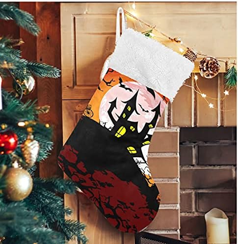 Божиќни чорапи на Алаза Спаки за Ноќта на вештерките Класик Персонализирани големи декорации за порибување за семејни празнични сезони за забави Декор 1 пакет, 17,7 '
