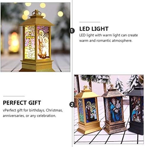 АМОСФУН Божиќни фенери за светло масло за масло, Божиќни табели, украси Декорации Божиќ