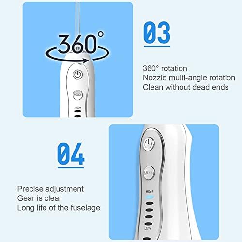 Чистач на заби, безжична вода за стоматолошка преносна орална наводнувач 5 режими, IPX7 водоотпорен, USB полнење, за употреба