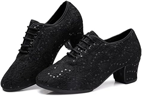 Ruybozry Women Latin Ballroom Dance Dance Shoes Lace Up Modern Articence Latin Salsa Practice Dance Shoes, Model 601
