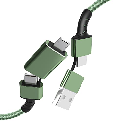 USB универзален кабел, кабел за USB тип Ц, микро USB кабел, кабел за повеќе полнење, 42inch 5 во 1 кабел за полнење за двојно IP/USB C/Micro USB порта адаптер компатибилен со мобилни т?