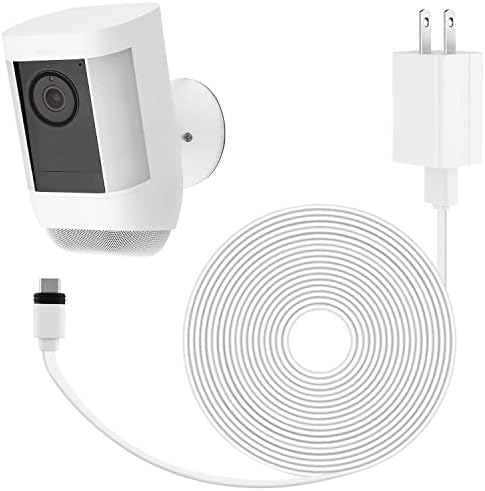 Адаптер за напојување на AlertCAM за Ring Spotlight Cam Plus/Pro, со рамен водоотпорен кабел од 30ft/9.1m, континуирано, напојувајте