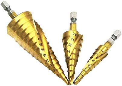 Чекор за обработка на чекори HSS титаниум спирален жлеб чекори за вежбање битови 4-12/4-20/4-32mm чекори за сечење алатки за метална