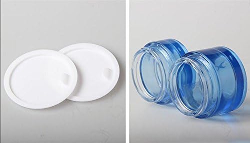 2 парчиња кружно сино стакло празно полнење козметичко шише крем крем контејнери cae кутија тегла за тенџере за лосион за нокти за сенка