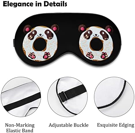 Смешна панда крофна маска за спиење мека маска за очи со преносни очи со прилагодлива лента за мажи жени