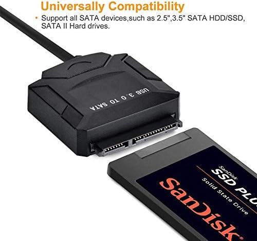 Конектори SATA CABLE USB 3.0 до 3,5инч SATA адаптер кабел 2,5 инчи надворешен HDD SSD хард диск конвертор на конвертор за Велика Британија