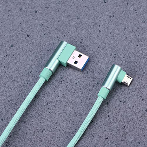 Ultechnovo десен агол USB C кабел USB микро кабел, кабел за полнач на кабел за податоци од 90 степени, десен агол, 2,4 A, долг 1м, најлон плетенка USB кабел за универзален телефон USB