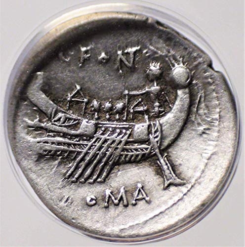 ТОА 114-113 П. Н. Е. Антички Рим Римска Република Автентична Античка Војна Галија Сребрена Монета Ар Денариус Исклучително Парична Казна