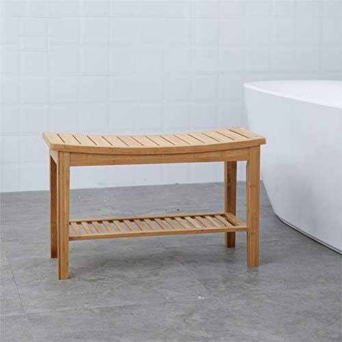 N / C столче за клупа за туширање, еколошки бамбус материјал, голема големина, мазна површина, заоблени рабови, силен капацитет за
