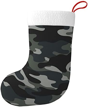 Божиќни чорапи на Аугенстер, сиви маскирна лесна шема двострана камин што виси чорапи