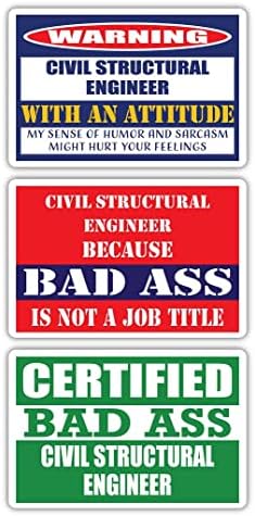 Сертифициран лош газ Граѓански структурен инженер со налепници за став | Смешна окупација Идеја за подарок за кариера во работата