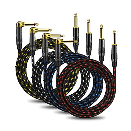 Dremake 1/4 TS машки до машки професионален кабел за инструменти, моно 6,35мм до 6,35 мм директно на десно аголен кабел за аудио гитара за