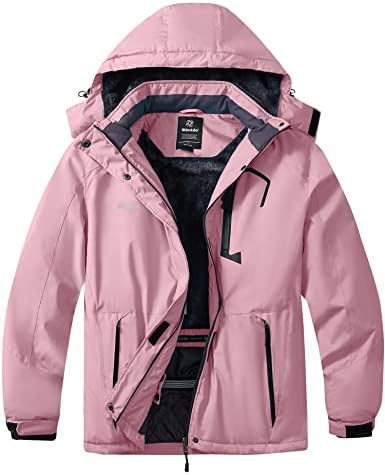 Сакате женска плус големина водоотпорна скијачка јакна Зимпофна ветровионска планина топла качулка палто