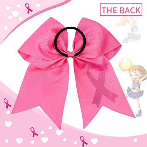7 Голема Свест За Рак На Дојка Навивачки Лакови Конска Опашка Розова Коса Лакови За Девојка Навивачка Коса Еластична Лента за Жени