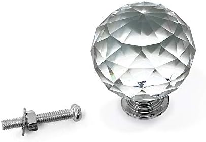 Исак Jacејкобс тркалезна топка во форма на кристални копчиња сет од 4, копчиња за кабинети со завртки, влечење на фиоки, стакло за фустан,