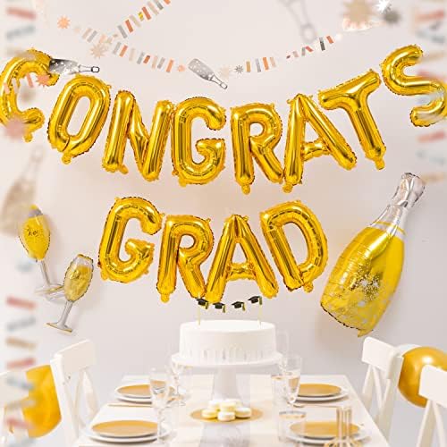 Златни честитки постепено писмо балони транспарент 16 ”со сјајно шампањ злато розово злато сребрено шампањ гарланд wallиден декорација