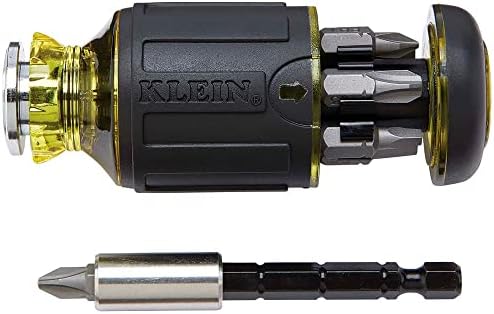Klein Tools 32308 Мулти-битен никулчен шрафцигер и 32305 мулти-битен шрафцигер за шрафтинг, алатка 15-во-1 со филипс, склопена, плоштад,