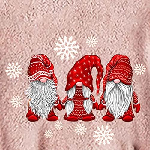 Женски кадифен пуловер аспиратор палто обичен Божиќ симпатична елк печати со долги ракави мачки уши капаче дуксери за џемпери врвови